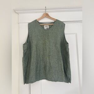 FLAX Green Heather Tank Top, Plus Size 2G (2X)